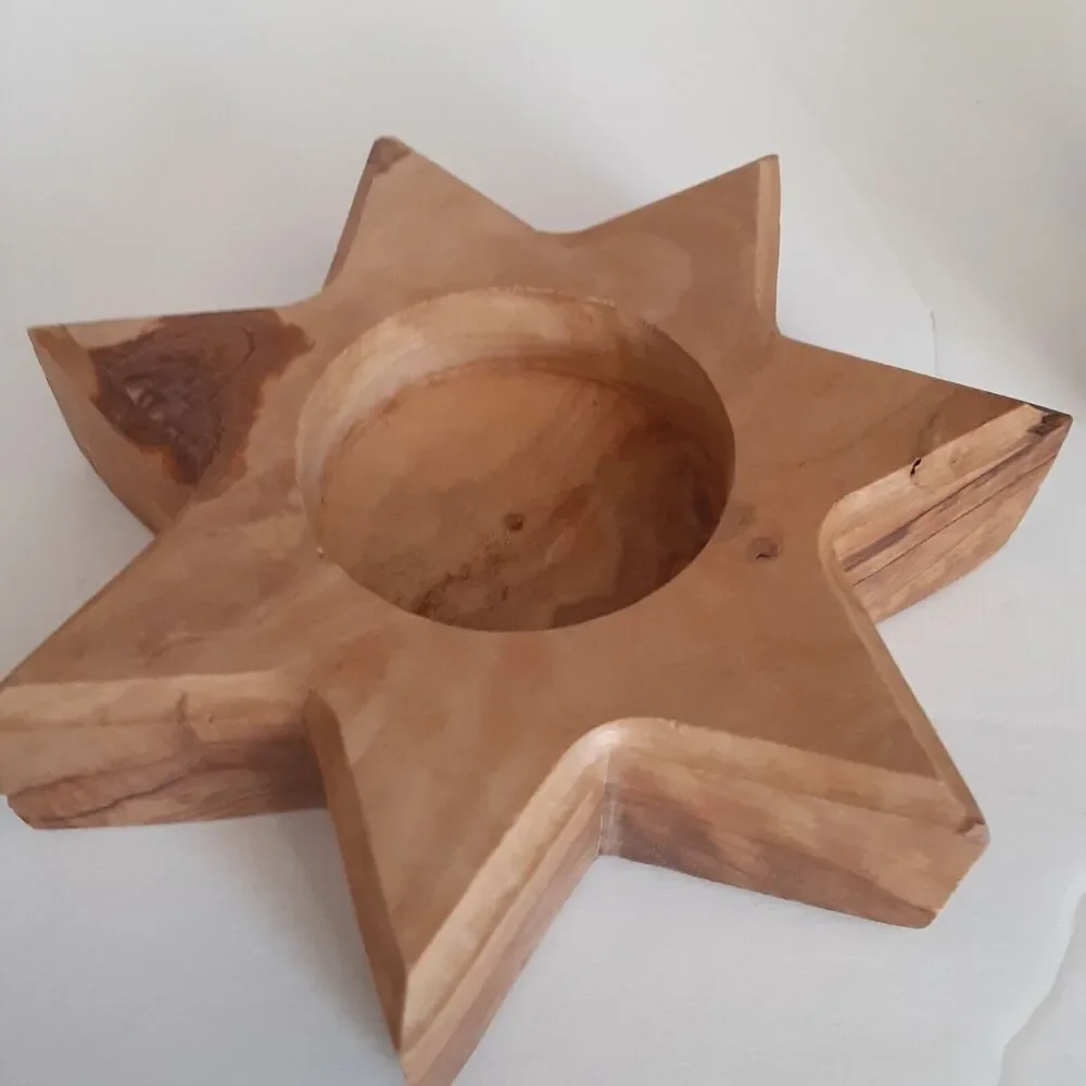 Wooden Star Candle Holders Japandi Scandinavian x 2 Masculine